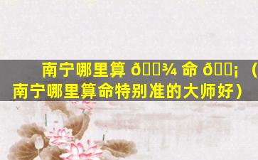 南宁哪里算 🌾 命 🐡 （南宁哪里算命特别准的大师好）